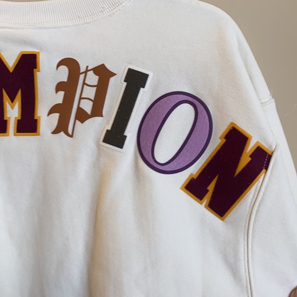 Champion Women's Reverse Weave Cropped Cut Off Crew Textile - Picture 8 of 10